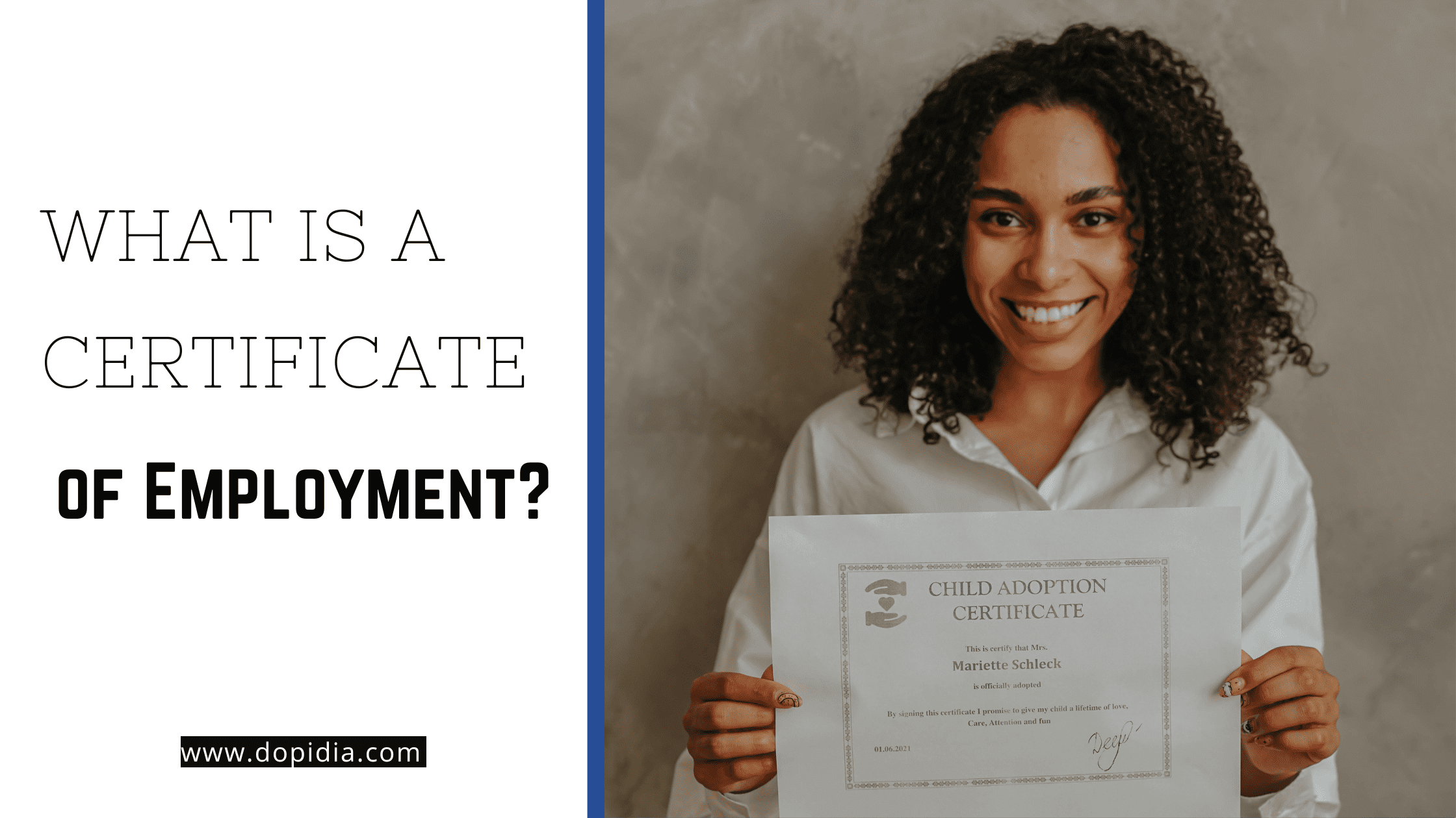 What is a certificate of employment?